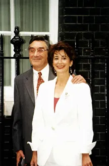 Maureen Lipman Actress with husband writer Jack Rosenthal standing outside number 10