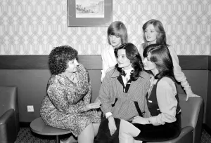 Maureen Nolan mother of the Nolan sisters seen here in the girls dressing room during