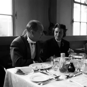 Meals Prints: Maurice Chevalier Actor filming at Shepperton for an American TV series June