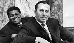 Maurice Foley MP and Chairman of Race relations committee with Lord Pitt behind - March