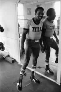 Maurice Hope in the gym ahead of his rematch with Rocky Mattioli for the WBC World Super