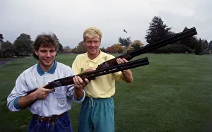 Maurice Johnston & Ally McCoist with shotguns August 1989