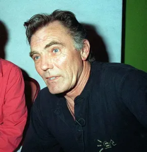 Maurice Roeves actor September 1997 at press conference wearing black T-shirt