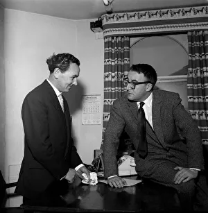 Maurice Woodruff with actor comedian Peter Sellers (right) March 1959