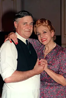 Max Gillies Actor standing in for actor Gorden Kaye 1990 with Carmen Silvera in
