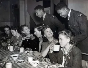 May 1944 WW2 Soldiers from the Jamaican Army Pictured during a social evening as they