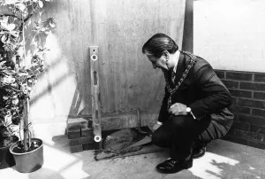The Mayor stone laying at Coventry Sports & Leisure Centre, Fairfax Street, Coventry