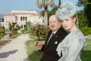 Media Mogul Lew Grade with actress Lysette Anthony in Monte Carlo