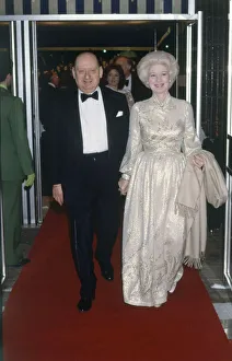 Media Mogul Lew Grade arrives at the Royal Film Performance Table for Five