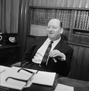 Media mogul Lew Grade pictured in his office at the ATV studios in Great Cumberland Place