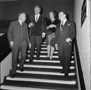 Cigar Prints: Media mogul Lew Grade (right) pictured with Prime MInister Harold Wilson (left)