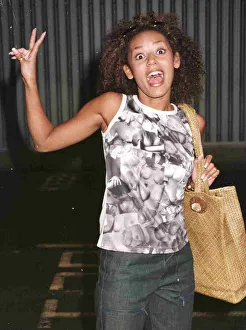 Mel B of the Spice Girls arriving at Heathrow Airport from Iceland
