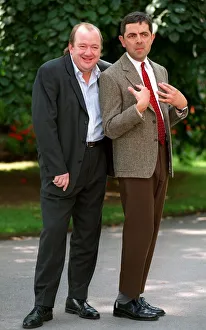 Mel Smith with Rowan Atkinson at Mr Bean Photocall July 1997