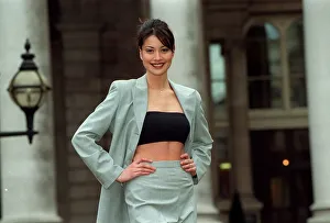 Melanie Sykes Actress / Model January 98 Modelling an outfit from the winner of