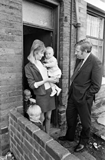 01406 Prints: Member of Parliament for Birmingham Sparkbrook Roy Hattersley visits slum housing in