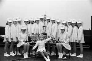 Huddersfield Prints: Member of a recently formed majorette troop are literally in the limelight after winning