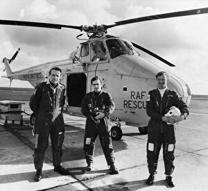 01503 Collection: Three members of the Air Sea Rescue team on standby duty at their RAF Brawdy base in