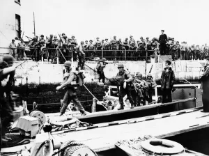 D Day Prints: Members of the American unit board LCAs (landing craft auxiliary