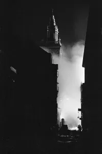 Members of the Auxiliary Fire Service and London Fire Brigade seen here fighting a fire