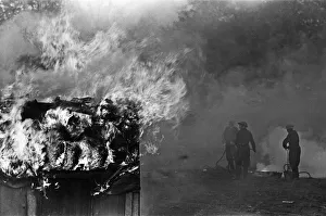 Fire Fighters Prints: Members of the Auxiliary Fire Service seen here during a demonstration of civil defence