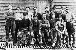 00433 Prints: Members of A battery of the Royal Field Artillery pose for the camera somewhere in France