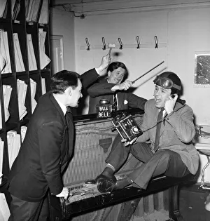 Members of the BBC sounds effects department seen here demonstrating how they get some of