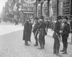 Members of the Belgian Civil Guard seen here on patrol in the streets of Brussels