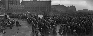 Members of the Birmingham Home Guard attend a drumhead service 23rd March 1941
