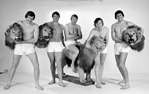 Members of the British Lions rugby union team about to tour New Zealand for test matches