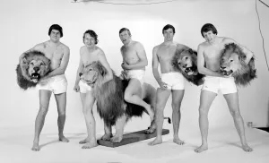 Members of the British Lions rugby union team about to tour New Zealand for test matches