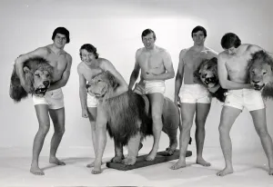 Members of the British Lions rugby union team about to tour New Zealand for test matches