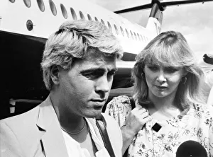 Members of Bucks Fizz - Cheryl Baker and Mike Nolan at Newcastle Airport