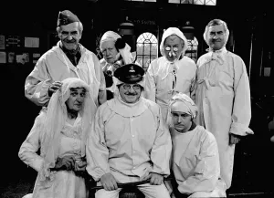 Members of the cast of the popular television comedy series Dads Army appear in a special