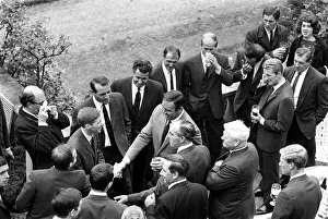 Members of the England World Cup team meet Sean Connery during a visit to Pinewood film