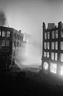 01496 Prints: Members of the Fire Brigade seen here fighting fires at Alec Brookes Ltd
