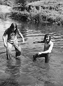 River Prints: Members of Heavy Metal group Black Sabbath messing about on the river in the scenic Wye