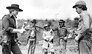 00075 Prints: Members of the Hedwoth Gun Fighters Club line-up ready for action