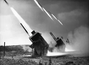 Rockets Prints: Members of the Home Guard seen here firing Z Battery short range anti aircraft missiles