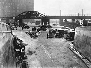 Bridges Prints: Members of the Mersey Tunnel Joint Committee watched the experiments at the New Quay