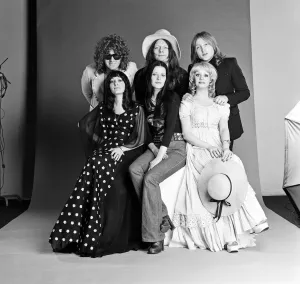 Members of the Mott the Hoople group, including singer Ian Hunter. 7th March 1974