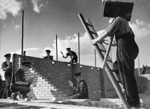 Fire Station Prints: Members of The National Fire Service, building their own fire station