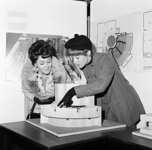 Plans Prints: Members of the National Theatre Company this afternoon visited the exhibition