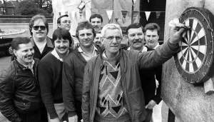 Middlesbrough Prints: Members of North Ormesby Workmens Club who joined in the outdoor dart marathon