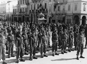 01449 Prints: Some members of the RAF regiment who took part in the battle of Patras were inspected