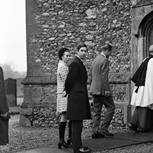 01481 Prints: Members of the Royal Family at Hillington Church, Kings Lynn