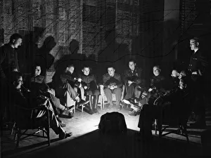 01454 Prints: Members of the Russian Air Force inside a operations room of the bomber base. Col