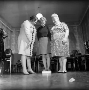 Members of the Southampton Fat Ladies Club'gather for their weekly meeting