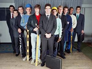 00361 Prints: Members of Sutton United football club dressed in their everyday work clothes