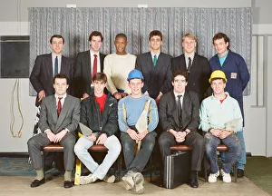 00361 Prints: Members of Sutton United football club dressed in their everyday work clothes