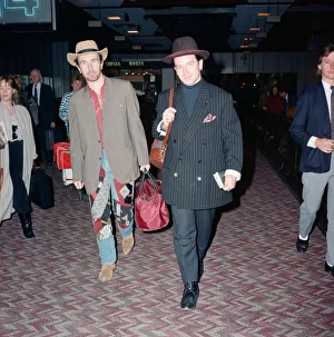 Guitarist Prints: Members of U2, The Edge and Bono, leaving Heathrow for New York on Concorde for
